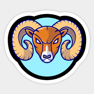 Angry Ram Mascot Cartoon Vector Icon Illustration Sticker